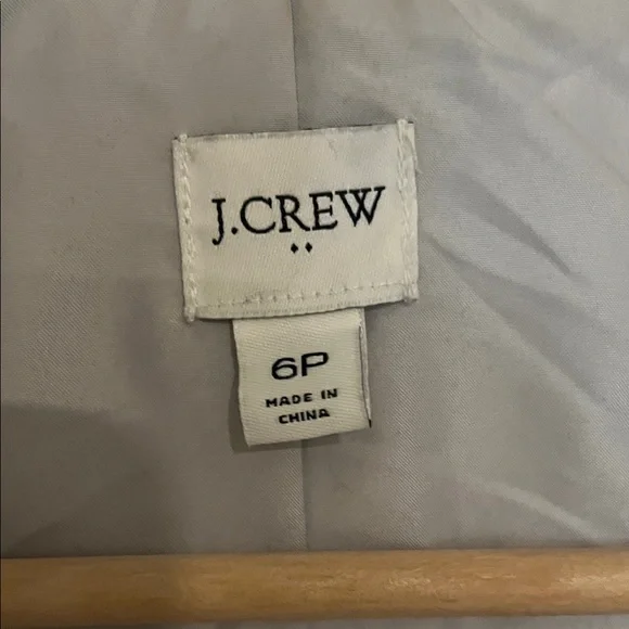 J. Crew Factory Light Gray Wool-Blend Stand Collar Pea Coat - Picture 2 of 5